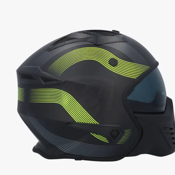 VITO Bruzano Matt Black/Fluo> Jethelmen|Helmen Met Zonnevizier
