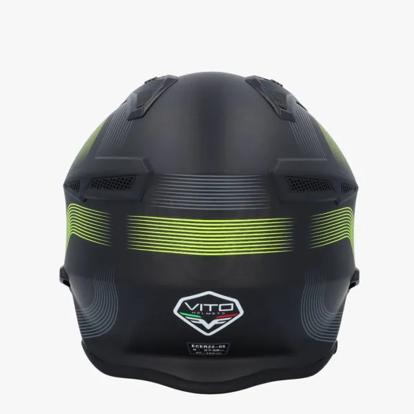 VITO Bruzano Matt Black/Fluo> Jethelmen|Helmen Met Zonnevizier