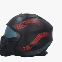 VITO Bruzano Matt Black/Red> Jethelmen|Helmen Met Zonnevizier
