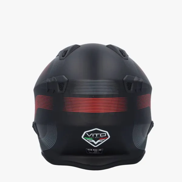 VITO Bruzano Matt Black/Red> Jethelmen|Helmen Met Zonnevizier