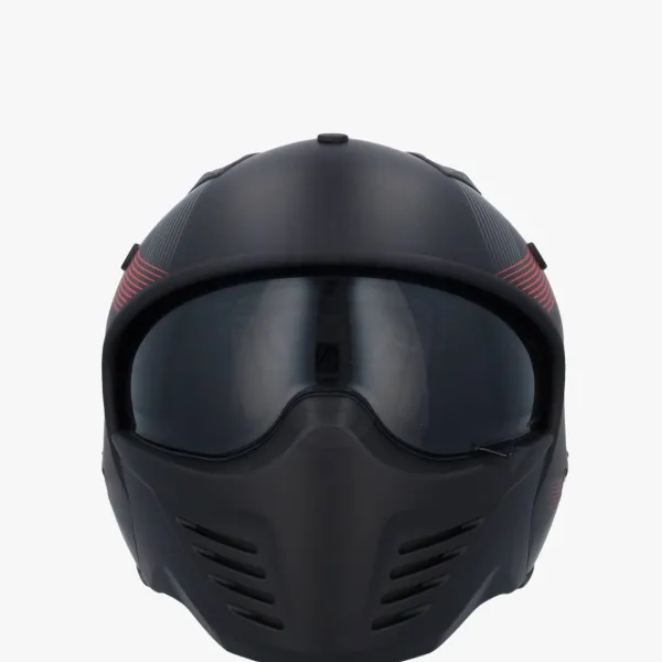 VITO Bruzano Matt Black/Red> Jethelmen|Helmen Met Zonnevizier