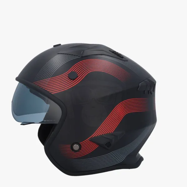 VITO Bruzano Matt Black/Red> Jethelmen|Helmen Met Zonnevizier
