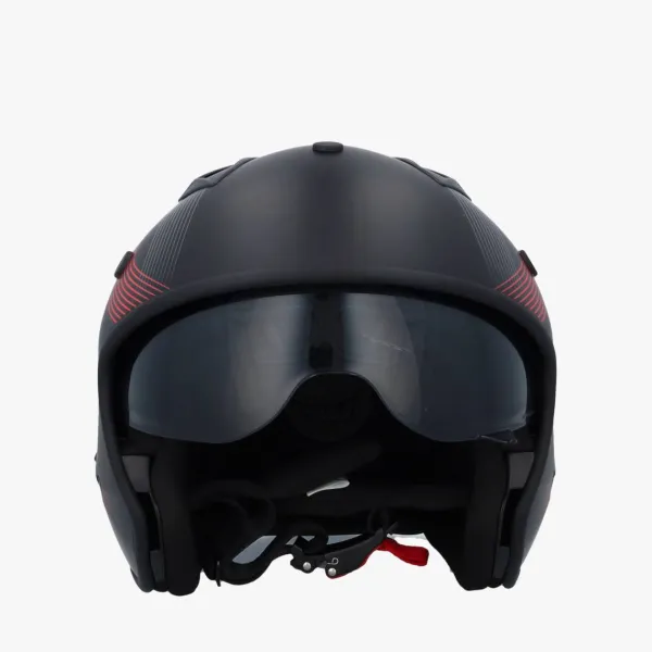 VITO Bruzano Matt Black/Red> Jethelmen|Helmen Met Zonnevizier