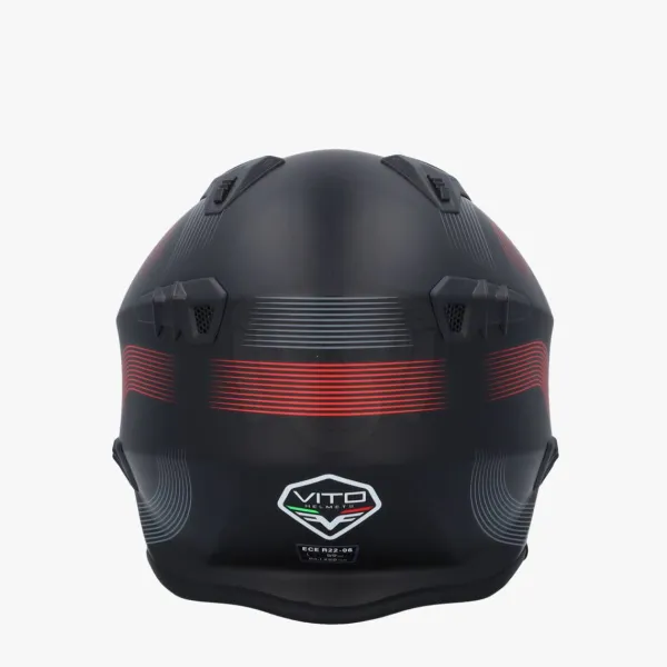 VITO Bruzano Matt Black/Red> Jethelmen|Helmen Met Zonnevizier