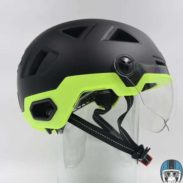 VITO E-Light + Vizier Matt Black/Fluo> Fietshelmen