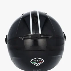 VITO Jet Moda Glans Zwart + Zwarte voering>DAMES Vespa Helmen|Jethelmen