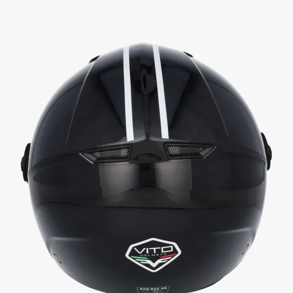 VITO Jet Moda Glans Zwart + Zwarte voering>DAMES Vespa Helmen|Jethelmen