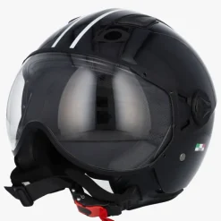 VITO Jet Moda Glans Zwart + Zwarte voering>DAMES Vespa Helmen|Jethelmen