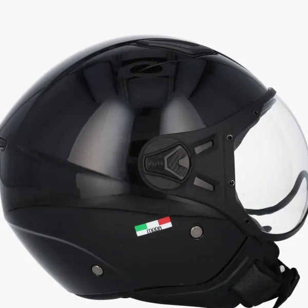 VITO Jet Moda Glans Zwart + Zwarte voering>DAMES Vespa Helmen|Jethelmen