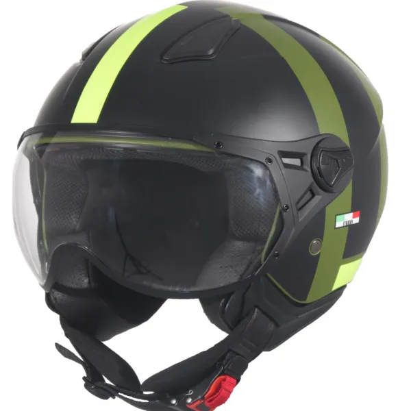VITO Jet Moda Mat Groen/Zwart>DAMES Vespa Helmen|Jethelmen