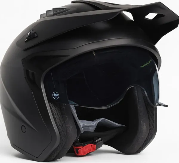 VITO Jet Trial Mat Zwart>DAMES Jethelmen|Helmen Met Zonnevizier