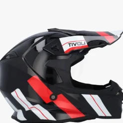 VITO Tivoli Mat Zwart/Rood/Wit> Crosshelmen